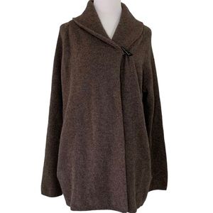 Adrienne Vittadini brown wool & yak hair cardigan L